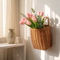 thumbnail image 5 of Kiddiway Storage Bins for Living Room Blanket Storage - Wall Mounted Rattan Look Woven Basket, Decorative Flower Basket Hanging Organizer, Rustic Home Decor,A, 5 of 6