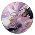 thumbnail image 2 of Designart "Whispering Marble in Purple and Pink" Abstract Marble Metal Round Wall Art, 2 of 5