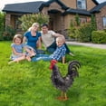 thumbnail image 4 of DAMAI Metal Rooster Yard Art Statue - 16 In Outdoor Chicken Statue Decoration For Patio Lawn Garden, 3D Rooster Garden Statues, Chicken Yard Art Sculpture Outdoor Figurines, Metal Chicken Decor, 4 of 7