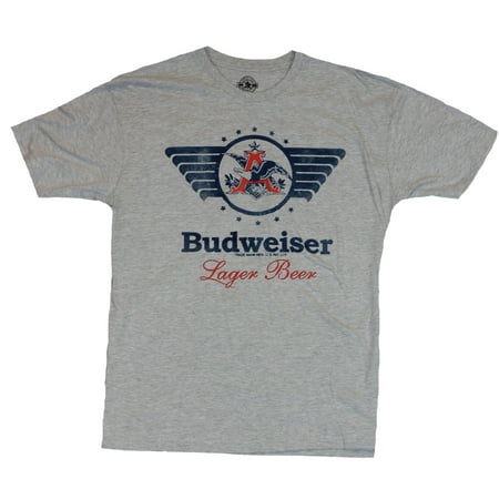 Lager Beer T-shirt - Budweiser Mens T-Shirt - Winged Eagle A Lager Beer Image