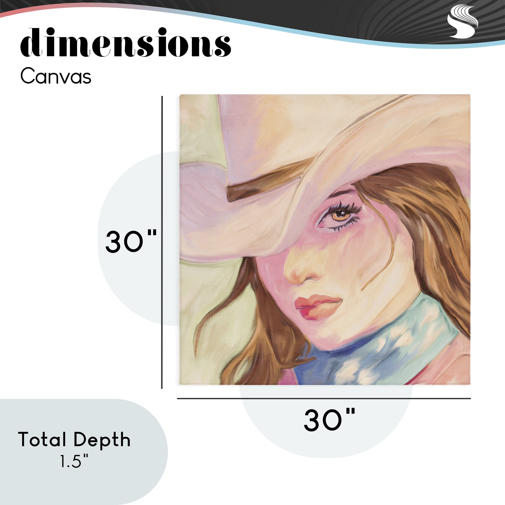 Pastel Cowgirl Brunette Canvas Wall Art, design by Kim Allen