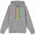 thumbnail image 4 of Colorful Lines Adult Heather Gray Long Sleeve Hoodie-Large, 4 of 6