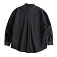 thumbnail image 6 of HXWCHs Men’s Mandarin Collar Shirt - Business Casual Wrinkle-Resistant Cotton Shirt XXL Black, 6 of 7