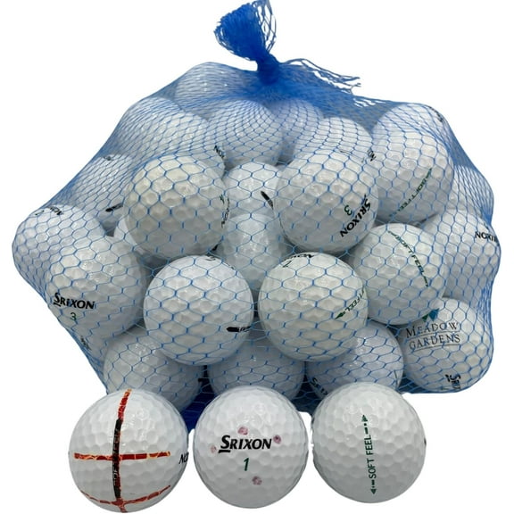 Golf Ball Planet - Srixon Soft Feel Recycled Golf Balls (4A/Near Mint, 50 Pack, White)
