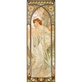 thumbnail image 3 of Mucha, Alphonse 9x18 Black Modern Framed Museum Art Print Titled - Times of the Day: Evening, 3 of 5