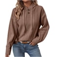 thumbnail image 2 of PEONAVET Chandail Col Roulé Femme Chandail Décontracté Col Rond Manches Longues Chandail Rayé Tricoté Blouse Ample, 2 of 9