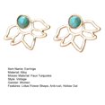 thumbnail image 6 of Mightlink 1 Pair Lady Earrings Hollow Out Faux Turquoise Vintage Stainless Flower Shape Stud Earrings Lady Ear Jewelry, 6 of 6