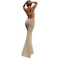 thumbnail image 3 of SUNSIOM Robe Longue à Bretelles Dos Nu Creux Couleur Unie pour Femmes, 3 of 9