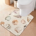 thumbnail image 2 of Yayeee Bath Rugs for Bathroom Floor Set of 2 Non Slip Fluffy Soft Absorbent Mat, Green Watercolor Seashells, 2 of 7