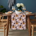 thumbnail image 2 of Pink Halloween Table Runner - 72 Inch Long, Kitchen Dining Table Runner Dresser Scarves, Pumpkins Cat Ghost Black Bat Farmhouse Decor for Coffee Tables Wedding Party Banquet, 2 of 8