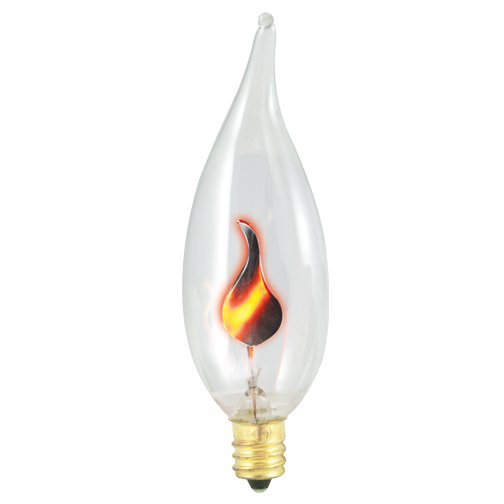3 Watt Incandescent Flame Tip CA10 Chandelier Bulb Candelabra Base