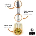 thumbnail image 2 of BBQ Butler Brass BBQ Grill Brush - Triple-Headed Cleaning Brush - Grill Brush, 2 of 6