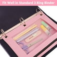 thumbnail image 2 of 2 Pack Pencil Bags for 3 Ring Binder, Binder Pencil Pouch with Clear Window Pencil Bags with Zipper & Reinforced Grommets, Portable Pencil Case for binder, 2 of 6