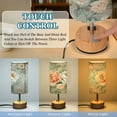 thumbnail image 3 of Wobogo Vintage Peony Floral Bedside Lamp Touch Control Table Lamp with USB A+C Charging Ports & AC Outlet 3-Way Dimmable Nightstand Lamp with Linen Fabric Shade for Bedroom Living Room, 3 of 8