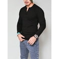 thumbnail image 3 of SANOPY Mens Henley Shirts Long Sleeve Fashion Tee Shirts Slim Fit 4 Buttons T-Shirts Casual Basic Pullover Top, 3 of 5