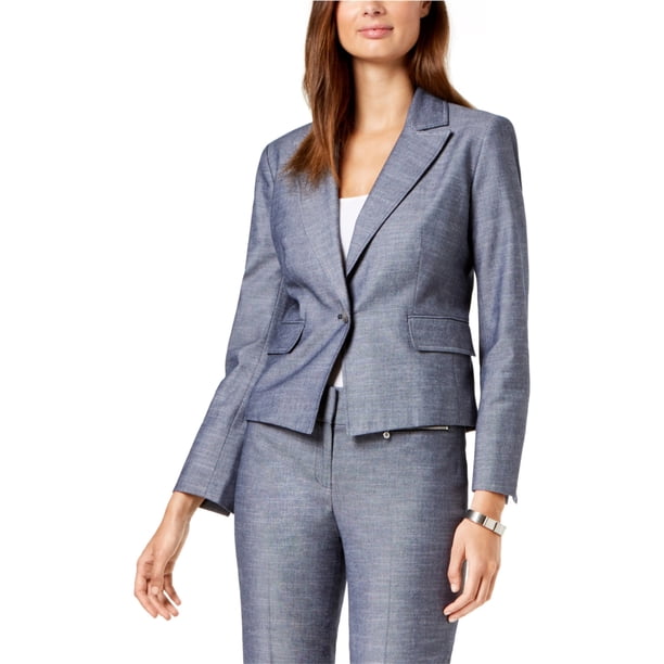 Nine West - Chaqueta vaquera con un botón para mujer, azul, 16 Nine West un botón