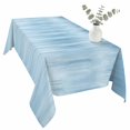 thumbnail image 2 of Light Blue Table Cloth Waterproof Tablecloths, Modern Abstract Art Ombre Striped Tablecloth Dining Table Cover for Kitchen Party Tabletop Outdoor, Rectangle Tablecloth 60x120 Inch, 2 of 9