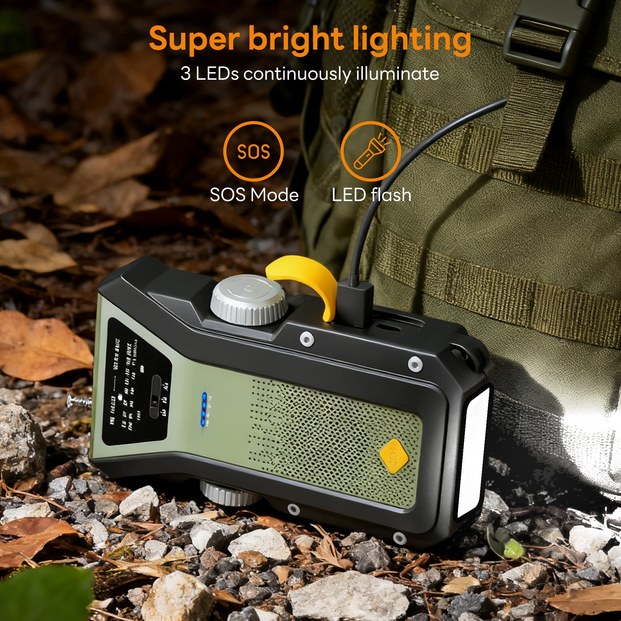 Pecham AM/FM/NOAA Weather Radio, 40000mAh Hand Crank Solar Emergency Radio with SOS Alarm/Flashlight/Type-C Charging, Portable Solar Powerd Radio for Emergency, Camping, Hiking, Travelling