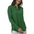 thumbnail image 5 of ZOHIUM Womens Work Tops Women's Solid Color Casual Long Sleeve Cardigan Button Down Shirt Top Womens Business Casual Tops Blouses Womens Tops Dressy Casual (Green,XXL), 5 of 6