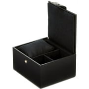 Perry Ellis Mens Faux Leather Valet Material Jewelry Box, Black, One Size