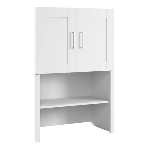 Bowery Hill Modern 30W Bookcase Hutch in White - Engineered Wood