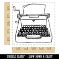 thumbnail image 2 of Retro Hand Drawn Vintage Typewriter With Blank Paper Square Rubber Stamp Stamping Scrapbooking Crafting - Large 2.75in, 2 of 7