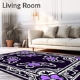 thumbnail image 2 of ODIKA 2'x3' Machine Washable Non-Slip Area Rug, Blossom Labyrinth With Vine Framework High Traffic Rug, Purple, 563449, 2 of 7
