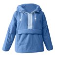 thumbnail image 5 of Ahabrexf Shirts for Women, Crew Neck Pullover Puffer Long Sleeve Loose Jacket Half Zip Hooded Coat, 5 of 9