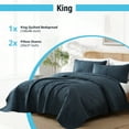 thumbnail image 3 of THD Benjamin - 3 Piece King Size Quilt Set, Lightweight King Bedspread Coverlet Set (King, Navy Blue), 3 of 6