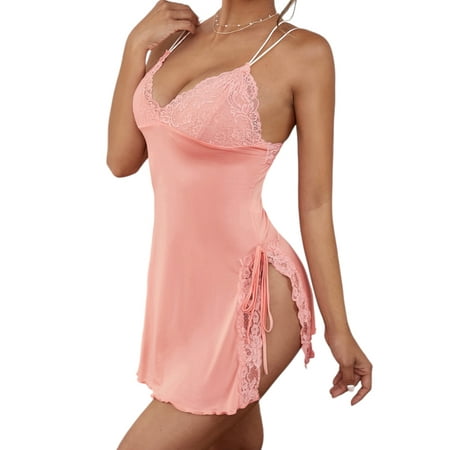 Keeccty Women Babydoll Lingerie See-Through Lace Mesh Sexy Nightgown