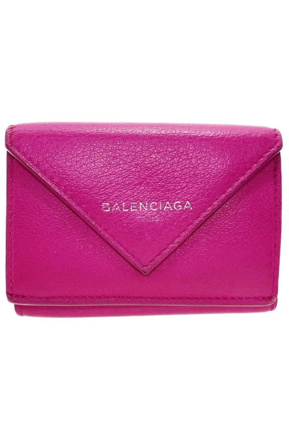 Pre-Owned Balenciaga Wallet Paper Mini Leather Pink 391446 BALENCIAGA Tri-fold... (Fair)