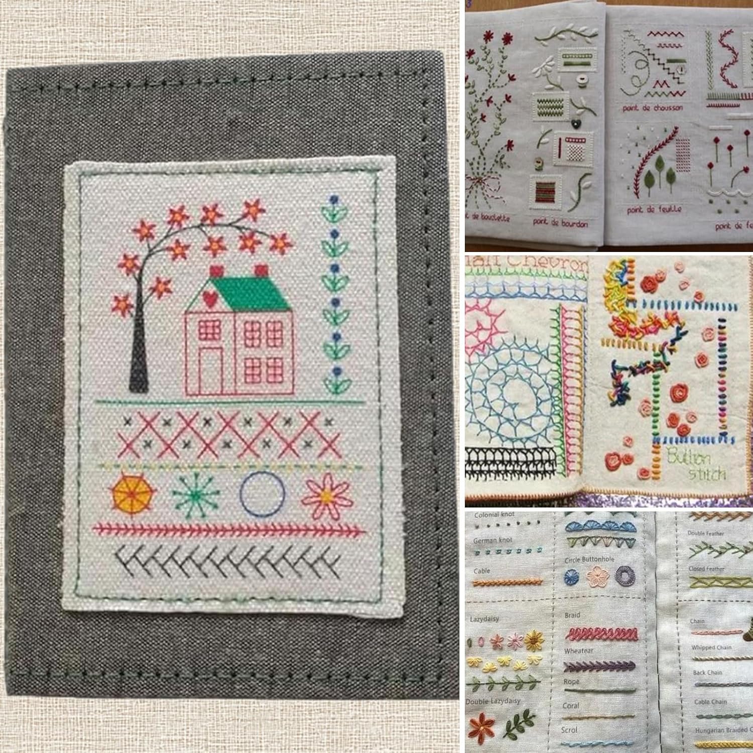 Upgraded Embroidery Stitch Book Kit, Advanced Embroidery Book Kit, DIY Embroidery Stitch Bo-ok kit with Multiple Sewing Kit, 108 Pattern for DIY and Sew Enthusiast