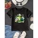 thumbnail image 1 of Camiseta de punto con estampado de rana de verano para niña: cuello redondo, manga corta, tejido elástico, lavable a máquina., 1 of 5