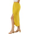thumbnail image 4 of Unique Bargains Jupe Longue Décontractée pour Femmes Taille Élastique Fendue Asymétrique, 4 of 6