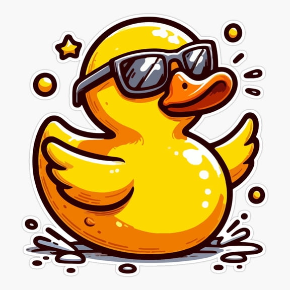 Cool Rubber Ducky Beach Sticker