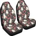 thumbnail image 3 of XYZCANDO Ghosts and Roses Car Seat Covers Polyester Fabric Stretchy Automobile Seat Cover car Front Seats Interior, Breathable Stretchable Vehicle SUV, 3 of 10