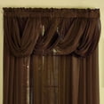 thumbnail image 3 of Collections Etc Scoop Two-Piece Rod Pocket Solid-Colored Sheer Valances for Windows, Decorative Accent and Added Privacy for Any Room in Home, Chocolate, 3 of 6