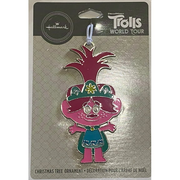 Hallmark Trolls World Tour Christmas Metal Ornament New with Card