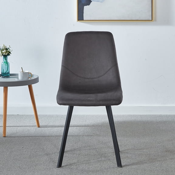 Nmkwnr Pack of 2 Upholstered Seat Dining Chair with Metel Legs, Modern Side Chair for Kitchen, Dining Room, Home, Gray