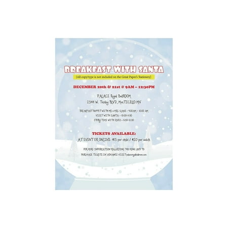 Great Papers Holiday Stationery Snow Globe 80/Count (2015046)