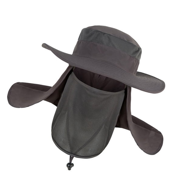 Sombrero de senderismo ANGGREK para el sol para hombres Secado rápido Nylon impermeable Malla transpirable Velo desmontable