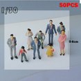thumbnail image 1 of Figurines Colorées de Personnes de Modèle Mixte Peintes Ensemble de Personnes Minuscules Modèle Peint Mixte pour des Scènes Miniatures (1 50PCS), 1 of 2