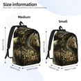 thumbnail image 3 of Naloa Palatial Gold Pattern Horse Canvas Backpack for Men Women Rucksack Casual Travel Daypack College Tote Satchel Bookbag for Teens-Small, 3 of 7