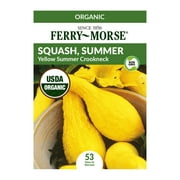 Ferry-Morse Organic 2.6G Squash, Summer Yellow Summer Crookneck Vegetable Plant Seeds Packet