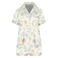 thumbnail image 4 of MEICHEN Lounge Set for Women Womens Pajama Sets Print Buttoned Waist Set Short Sleeve Top and Shorts Summer Essentials Fashion Sleepwear, 4 of 4