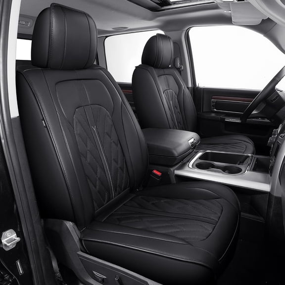 HQBQBUG Full Set 5-Seats Seat Covers Custom Fit for Dodge RAM 1500 Seat Covers 2002-2026: Compatible with RAM 1500 2500 3500 Car Seat Cover Truck Pickup Crew Double Quad Cab (Curved Bench)