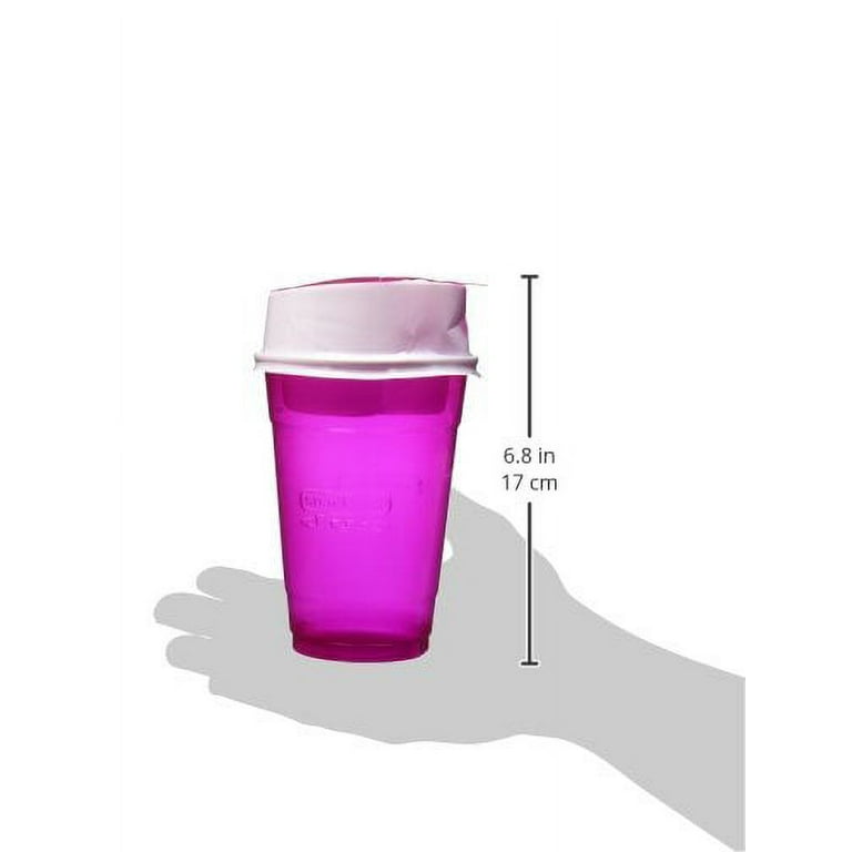 Snackeez Travel Snack & Drink Cup with Straw Pink Large (Pack of 1)