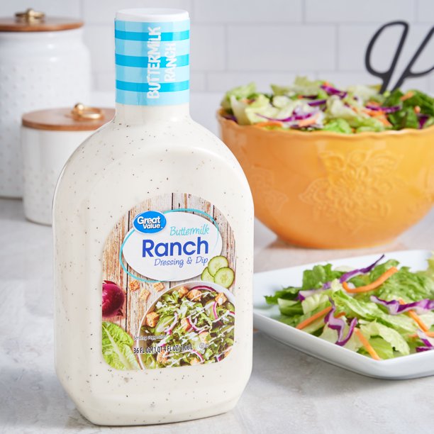 (2 Pack) Great Value Buttermilk Ranch Dressing, 36 Oz