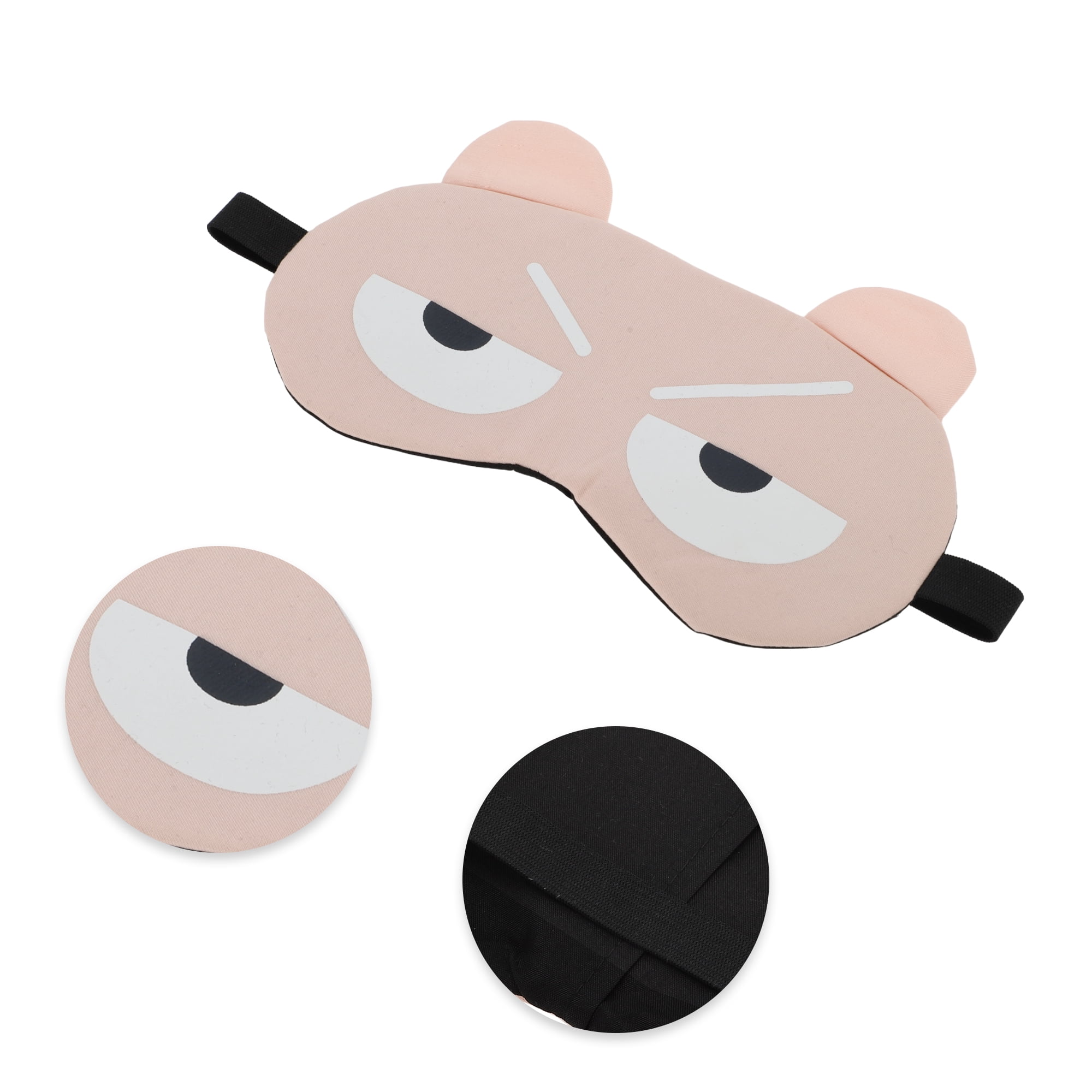 Unique Bargains Soft Cartoon Angry Eyes Sleep Mask Pink Eye Shade Cover