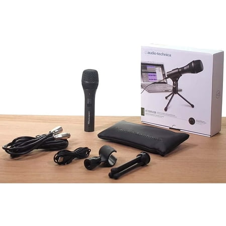 Audio Technica AT2005USB USB / XLR Dynamic Microphone with Pop Filter, 10' XLR Cable, Cable Ties